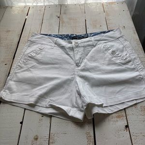 One 5One White Cotton Shorts